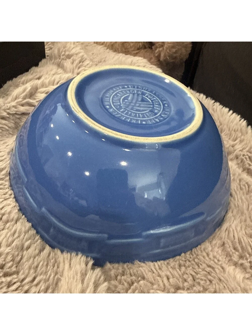 Longaberger Woven Traditions Dessert Ripple Bowl Cornflower Retired #646028 EUC